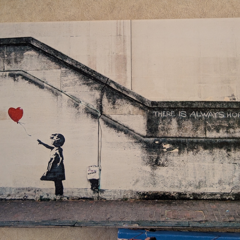 Balloon Girl Wall Art - Black and Red